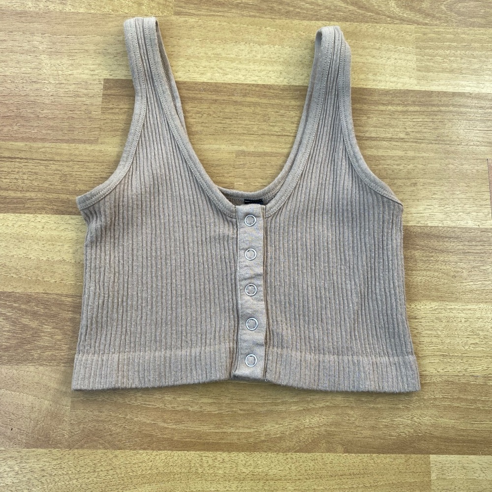 Out from under ribbed henley bra top